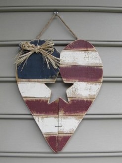 Patriotic Heart Door Flag